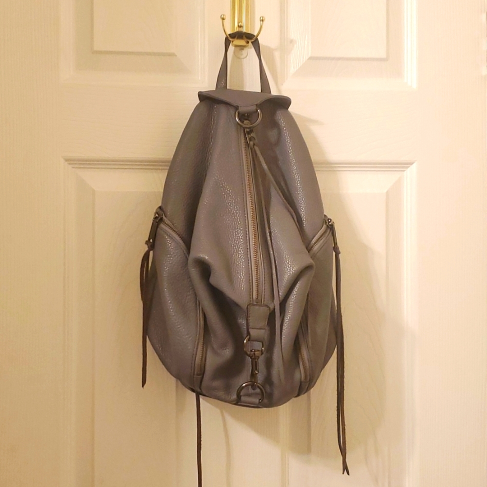 Rebecca Minkoff Julian Pebbled Leather Gray backpack